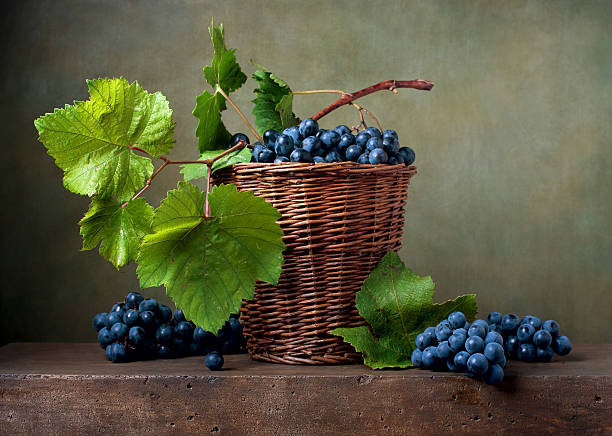 istock Still life with grapes in a basket 534054980
