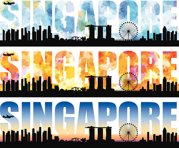 сингапур word - singapore stock illustrations