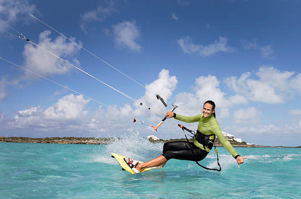 istock Kite Boarding Woman in the Caribbean. 534056190