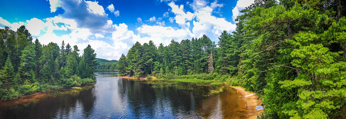 Panorama of Wapizagonke Lake in Canadian La Mauricie National Park, which is situated near Shawinigan, Quebec.