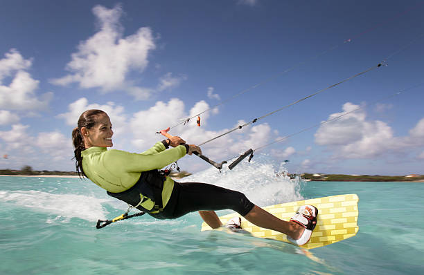 istock Kite Boarding Woman in the Caribbean. 534059862