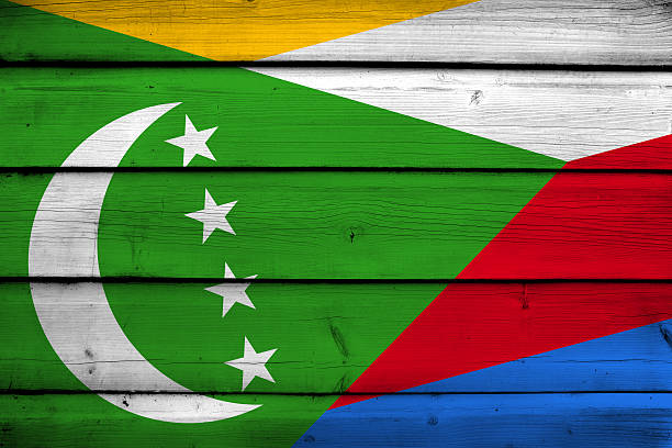 istock Comoros Flag on wood background 534076569