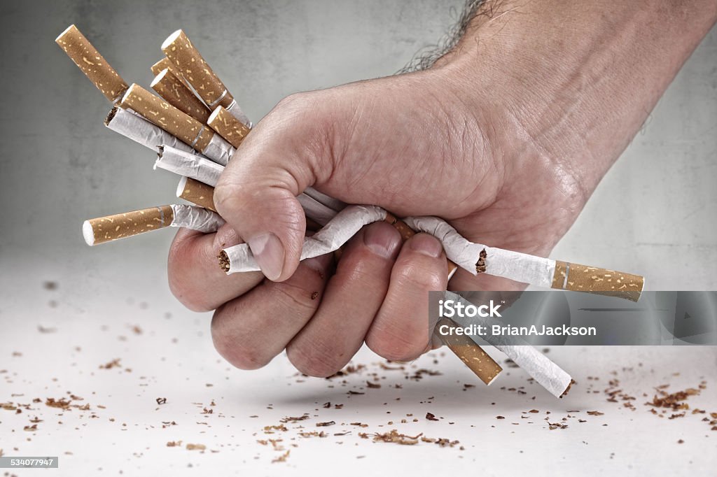 Quitting smoking Man refusing cigarettes concept for quitting smoking and healthy lifestyle Quitting Smoking Stock Photo