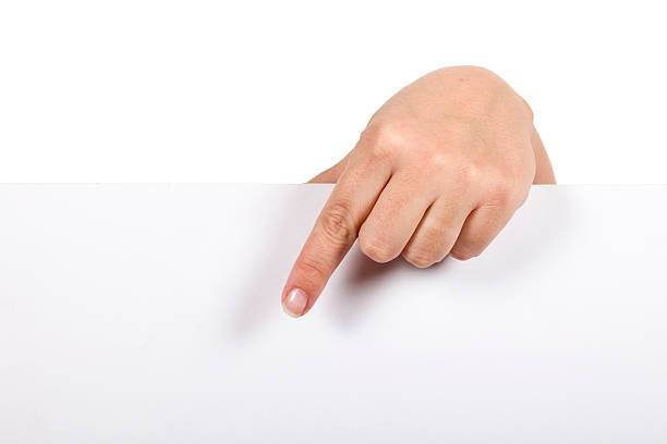 human finger pointing blank sheet XXXL