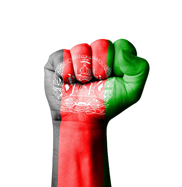 istock Fist of Afghanistan flag painted 534083093