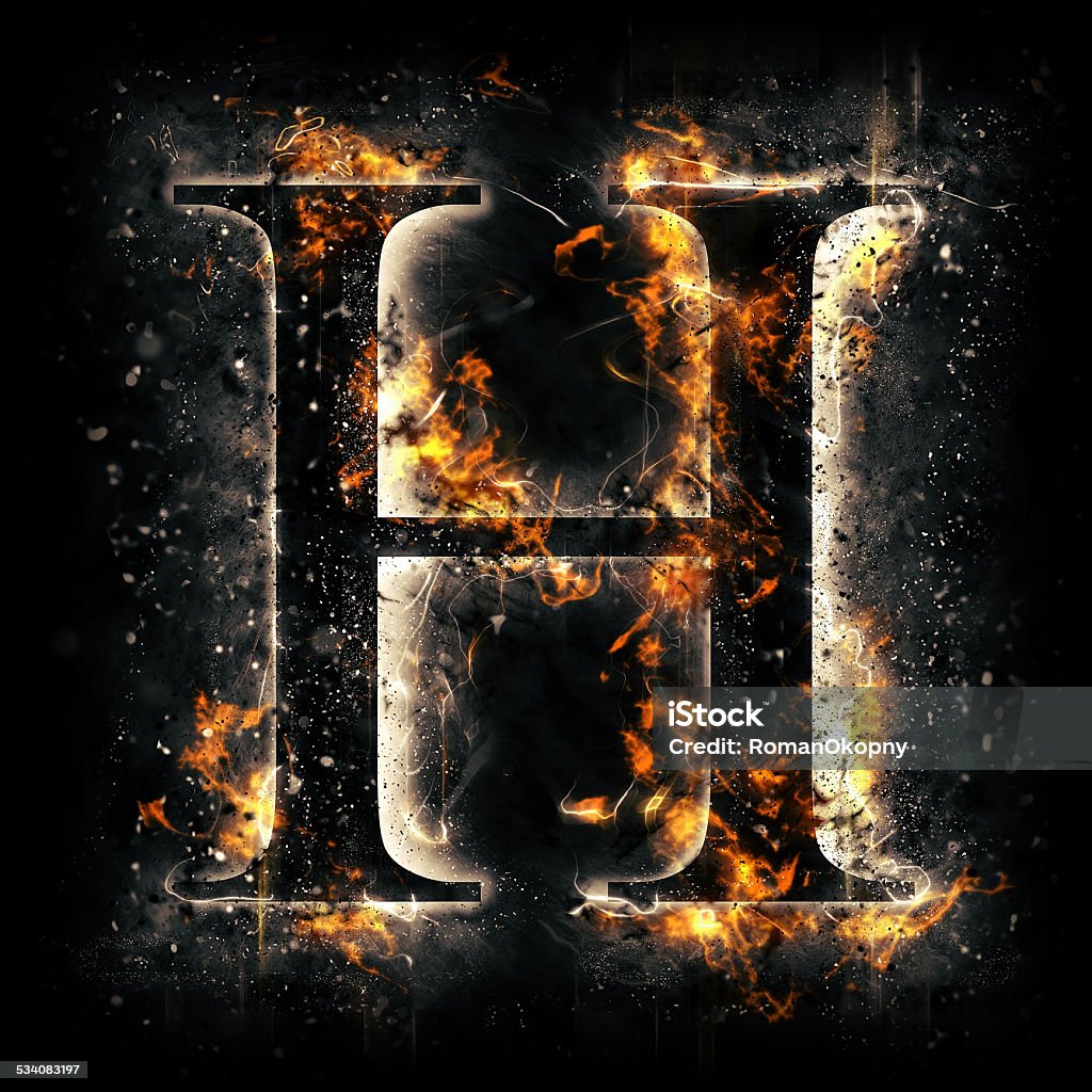 Fire Alphabet Letter H Stock Photo - Download Image Now - Dirty ...