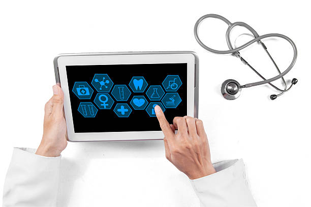 istock Doctor hands using medical icons on tablet 534083447