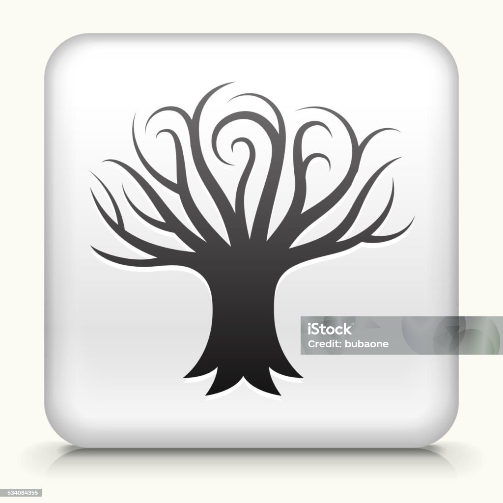 Botón cuadrado con árbol de arte vectorial libre de derechos - arte vectorial de 2015 libre de derechos