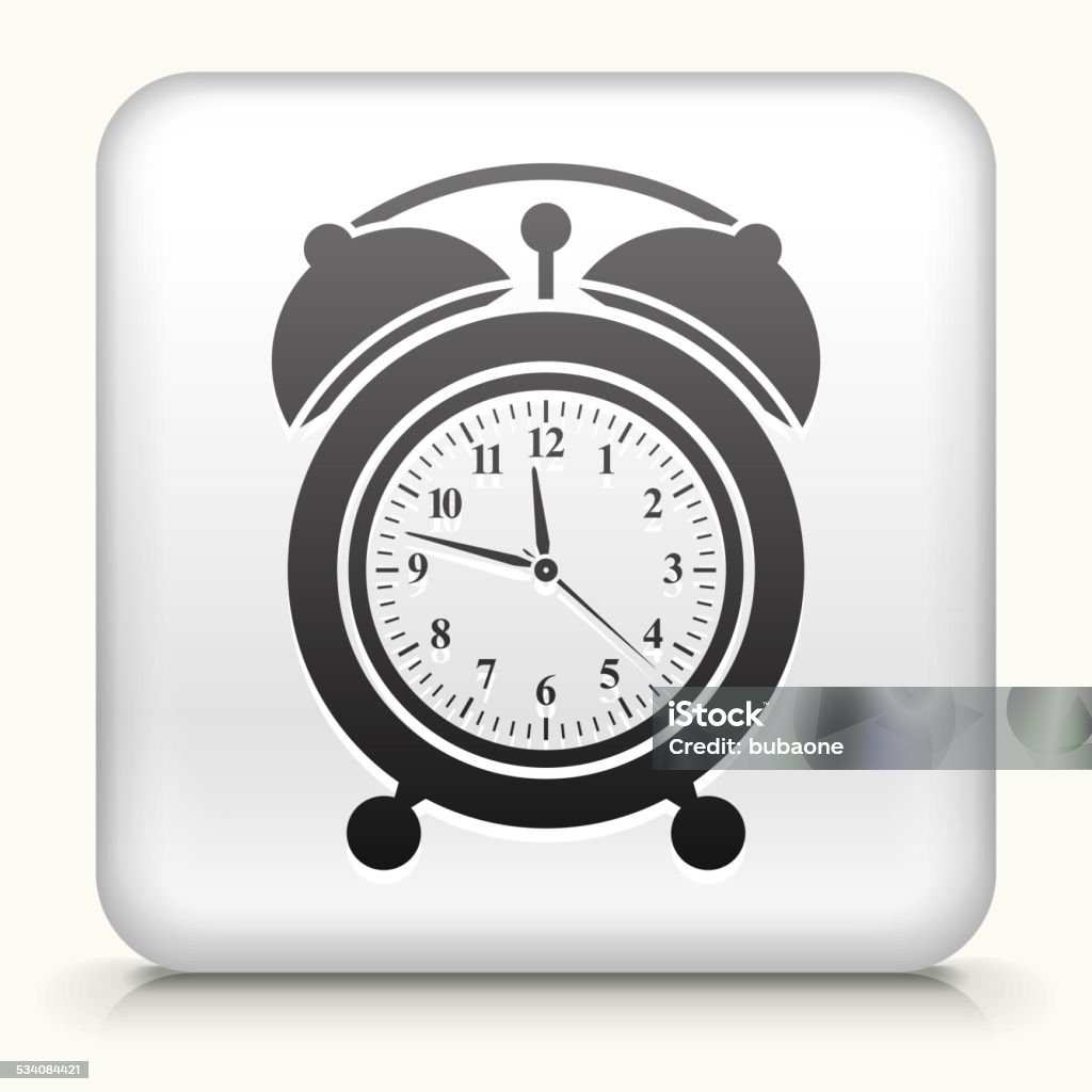 Botón cuadrado con reloj de arte vectorial libre de derechos - arte vectorial de 2015 libre de derechos