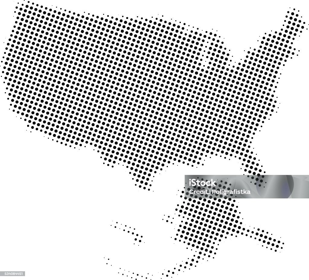 Adornado de vector de mapa de Estados Unidos - arte vectorial de 2015 libre de derechos