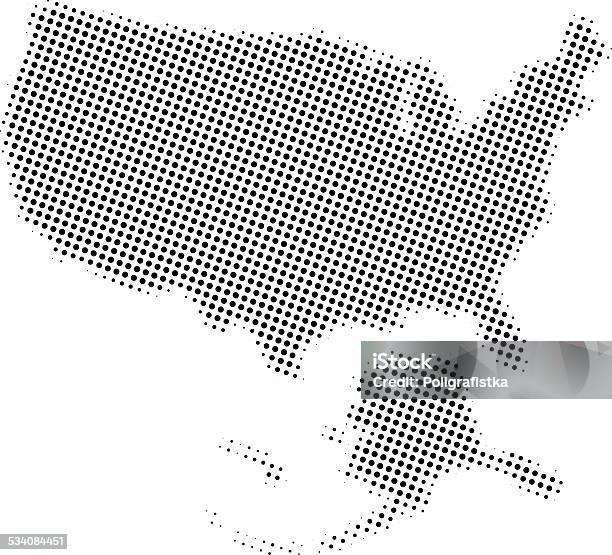 Ilustración de Adornado De Vector De Mapa De Estados Unidos y más Vectores Libres de Derechos de 2015 - 2015, Alaska - Estado de los EE. UU., América Central