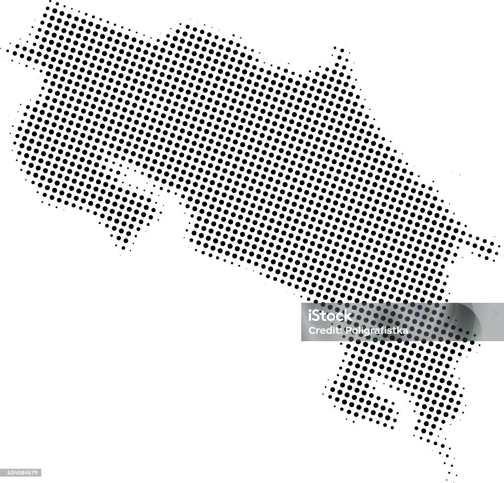 Adornado de vector de Mapa de Costa Rica - arte vectorial de 2015 libre de derechos