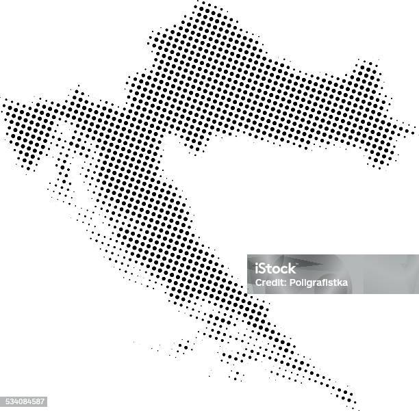 Ilustración de Adornado De Vector De Mapa De Croacia y más Vectores Libres de Derechos de 2015 - 2015, Balcanes, Blanco - Color