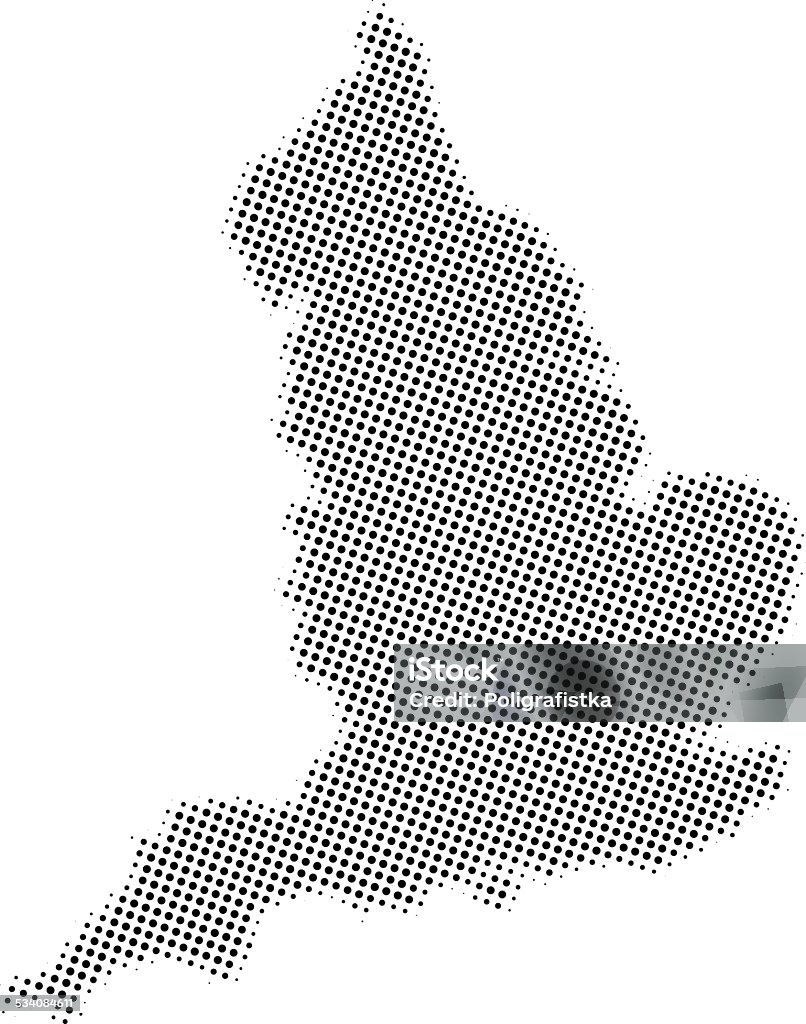Adornado de vector de Mapa de Inglaterra - arte vectorial de 2015 libre de derechos