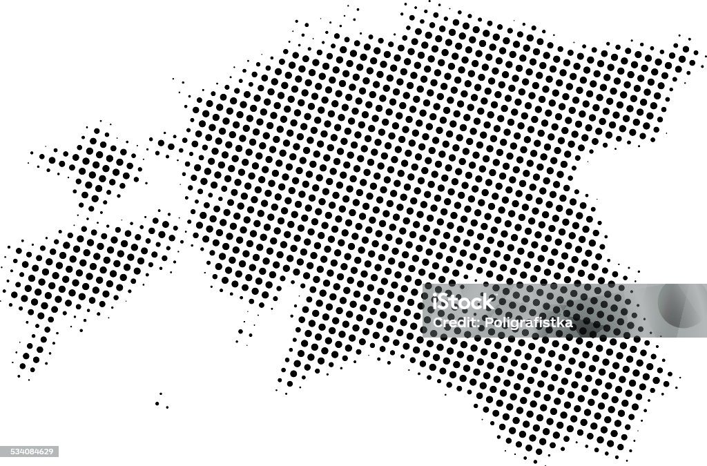 Adornado de vector de mapa de Estonia - arte vectorial de 2015 libre de derechos