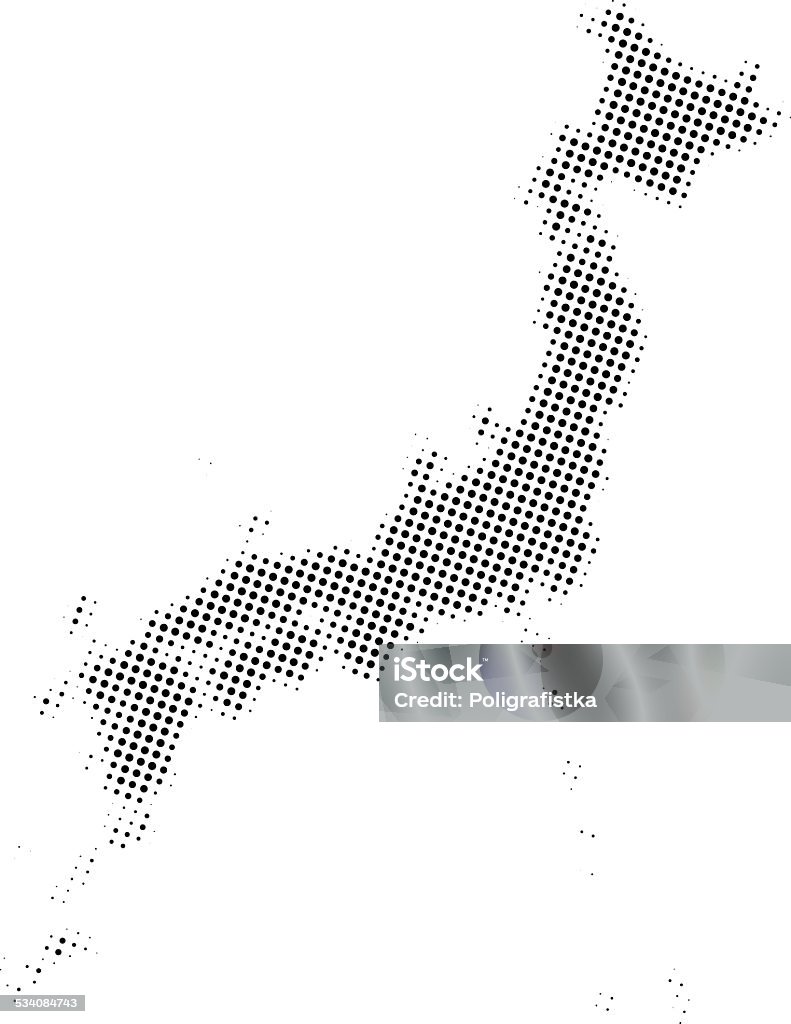 Dotted vector map of Japan Dotted vector map of Japan. Spotted stock vector