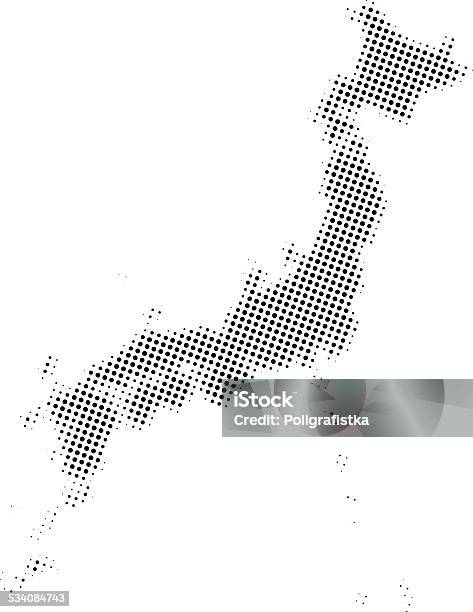 Dotted Vector Map Of Japan Stock Illustration - Download Image Now - Spotted, Illustration, Japan