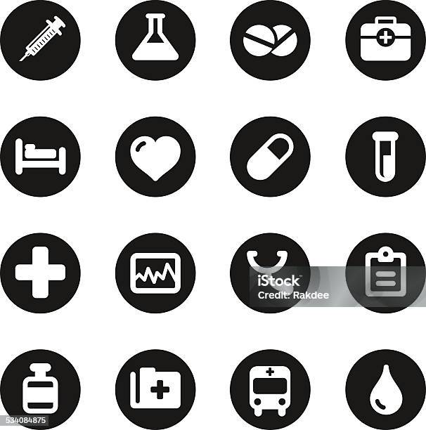 Ilustración de Señal De Iconos Médicoscírculo Negro Serie y más Vectores Libres de Derechos de Medicamento - Medicamento, 2015, Accidentes y desastres