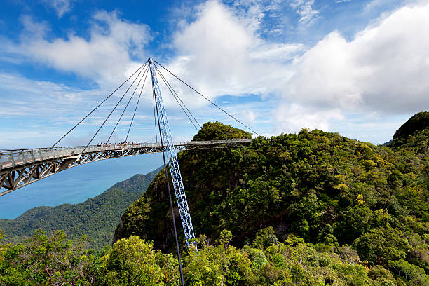 langkawi sky bridge vue panoramique en malaisie - tropical rainforest elevated walkway pulau langkawi malaysia photos et images de collection