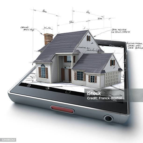 Home Creation App Stock Photo - Download Image Now - Digital Tablet, House, Model - Object