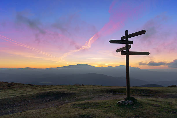 istock wooden signpost on mountain 534085817