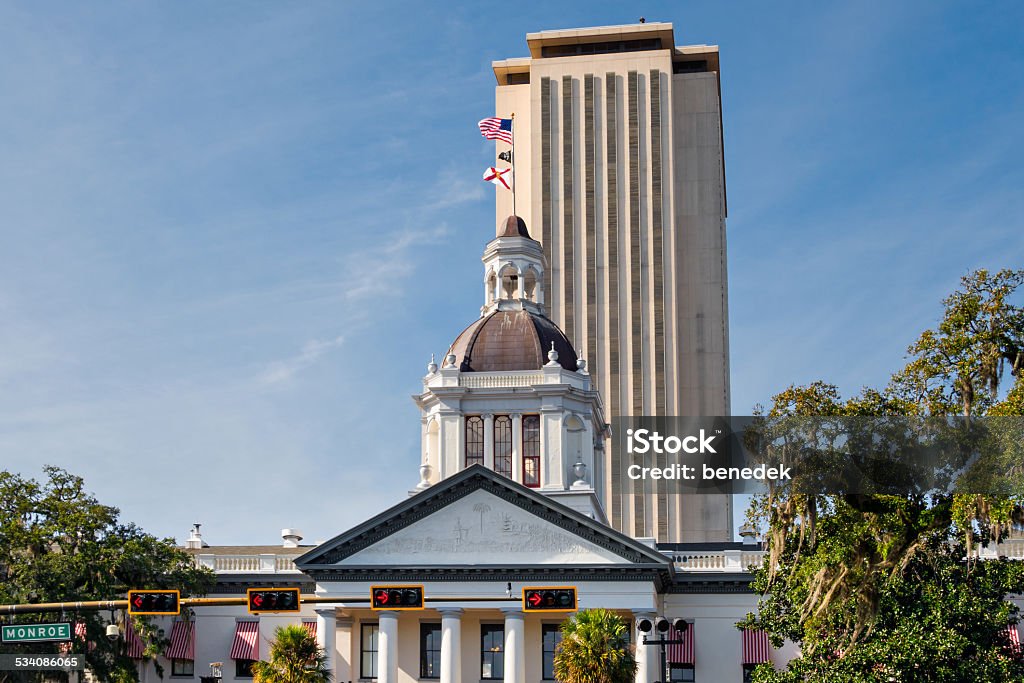 State Capitol Building Tallahassee, Florida The old and new Florida State Capitol buildings, in Tallahassee, Florida, USA Florida - US State Stock Photo