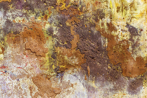 istock Concrete, weathered, worn, painted white. Landscape style. Grung 534096087