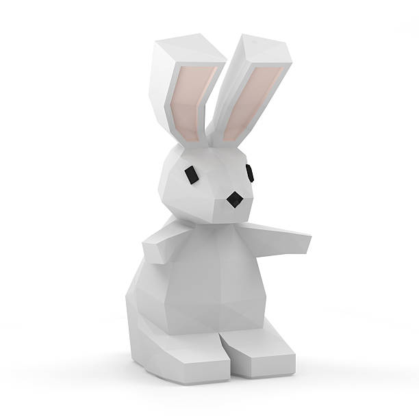 istock Easter Rabbit in Origami Style isolated on white background 534097387