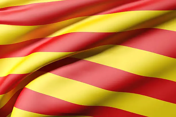 3d rendering of a catalonia flag