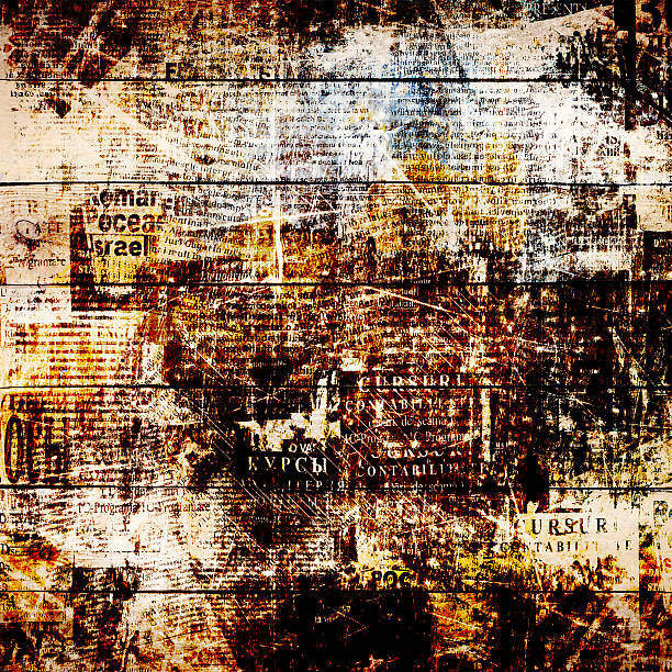 istock Grunge abstract newspaper background for design with old posters 534101685