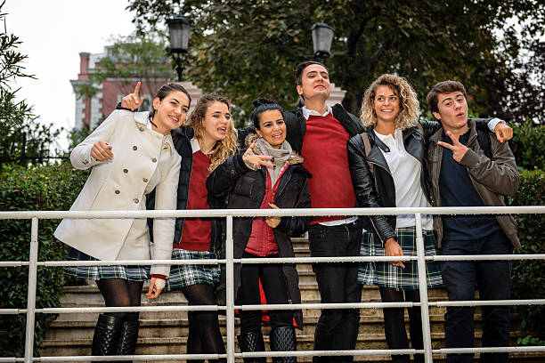 istock TurkishTeacher and Five Students Posing, Rainy, School, Istanbul 534101769