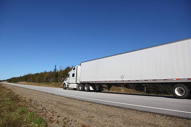 istock Semi truck on a highway 534103161