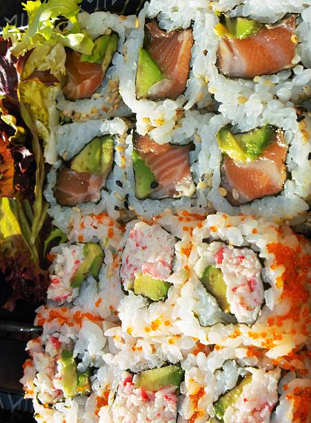 London,UK - January 17,2015: Suhi, traditional Japanese food.
