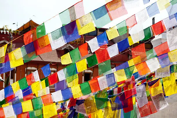 Photo of lungta Tibetan prayer flags