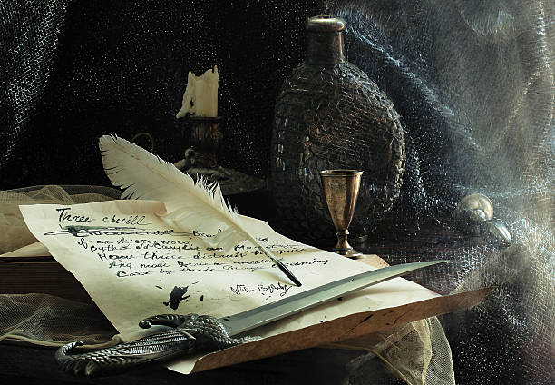 Table with poems by Shakespeare stock photo