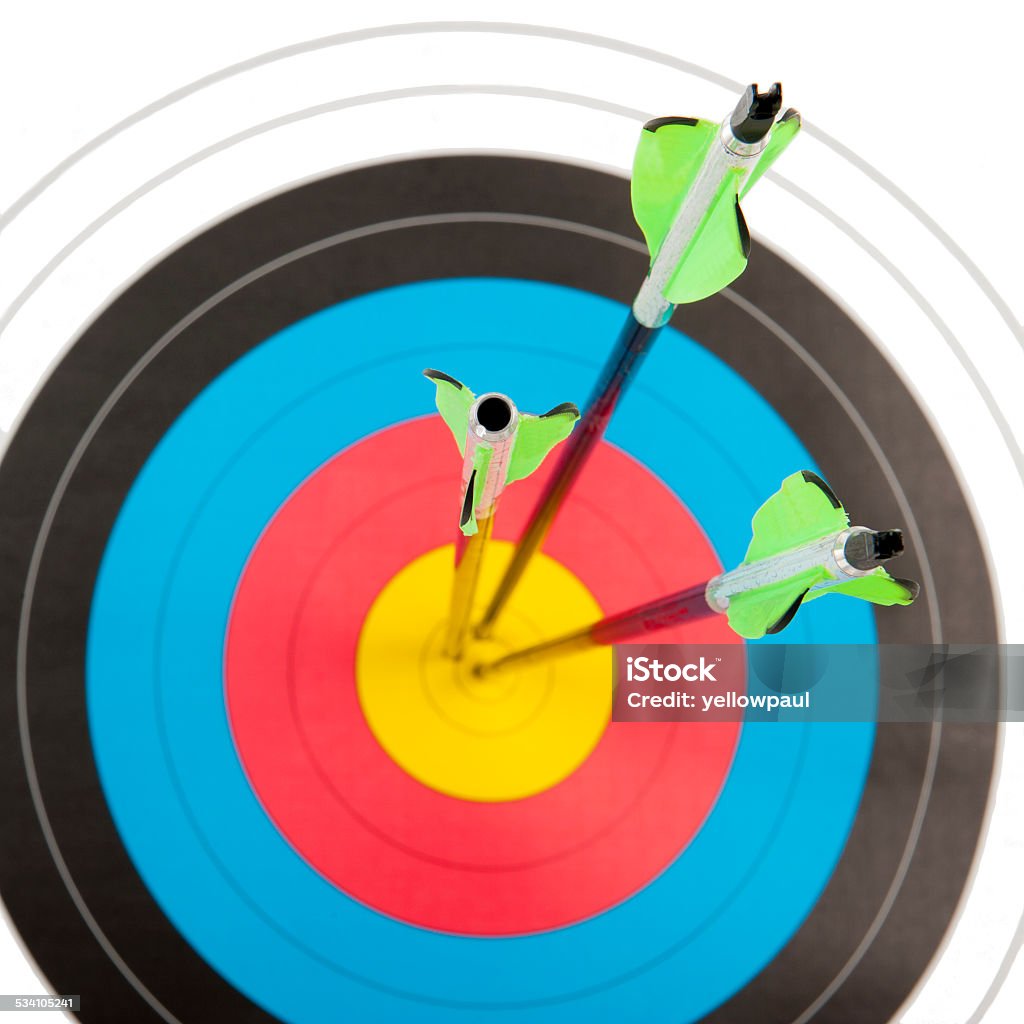 Target Arching Archery Target With Arrows In Square Frame Stock Photo - Download Image ...