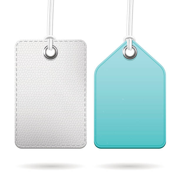 Empty tags set Empty isolated vector tags set, two different template hanging labels for price .or message. luggage tag stock illustrations