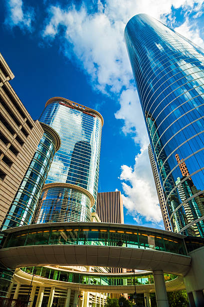 istock Houston glass skyscrapers with dramatic cloud reflections 534106081