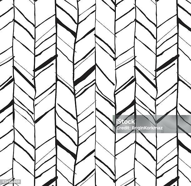 Hand Drawn Herringbone Pattern Stock Illustration - Download Image Now - Chevron Pattern, Vector, 2015