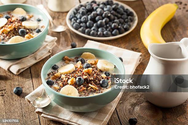 Organic Breakfast Quinoa With Nuts Stock Photo - Download Image Now - Breakfast, Healthy Eating, Healthy Lifestyle