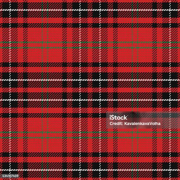 Vector Seamless Pattern Scottish Tartan Stock Illustration - Download Image Now - Plaid, Red, Black Color