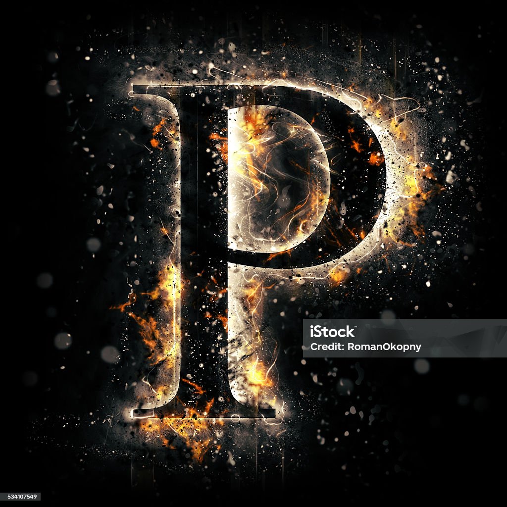 Fire Alphabet Letter P Stock Photo - Download Image Now - Fire ...