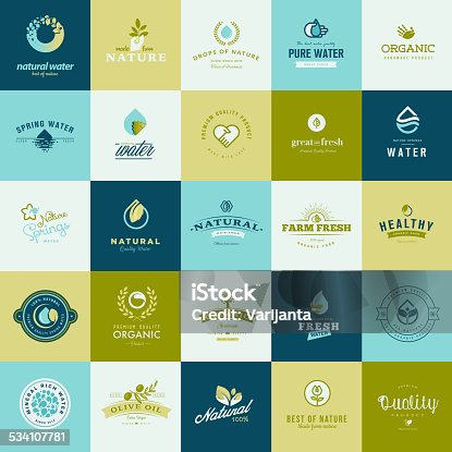 istock Set of flat design icons for nature, food and drink 534107781