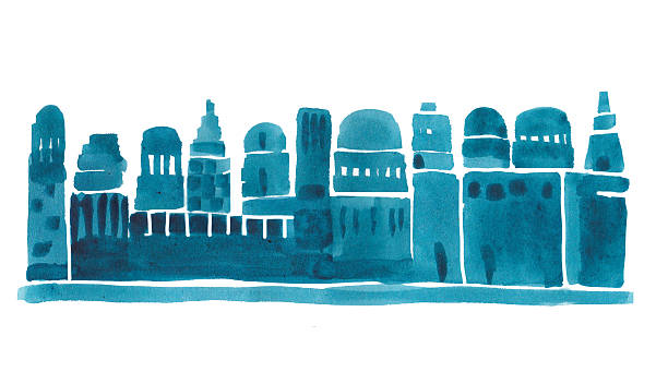 old city, middle east town - kudüs illüstrasyonlar stock illustrations