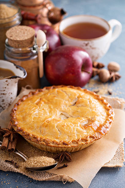 istock Apple pie with caramel syrup and cinnamon 534111222