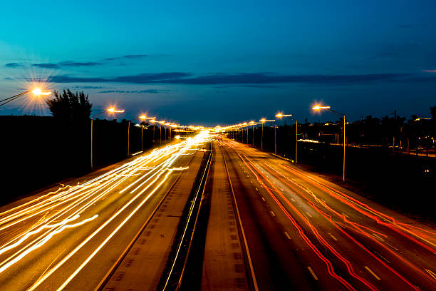 istock Lights, lines and curves on the highway 534113348