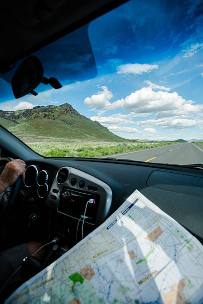 istock Summer Road Trip Map and Outdoor Scenery 534113622