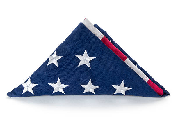 Folded American Flag stock photo