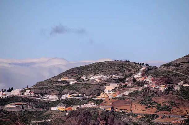 Village in the mountain at Gran Canaria in the Spanish Canary Islands.