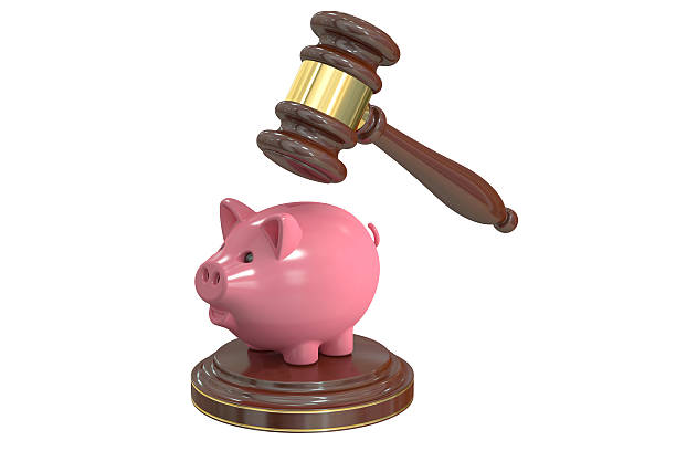 istock Gavel and Piggy Bank, 3D rendering 534121694